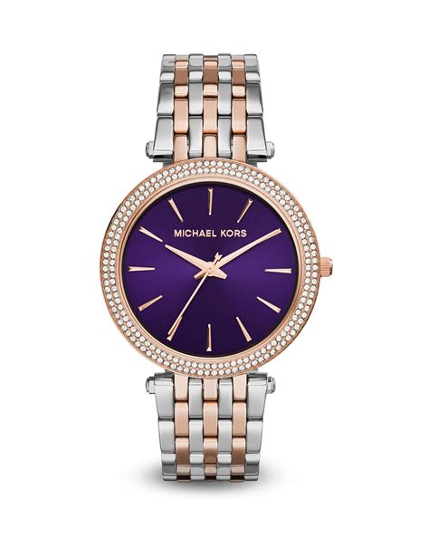 michael kors darci two tone watch purple